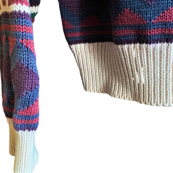 Vintage 80s/90s knit sweater geometric pattern - Picture 9 of 15